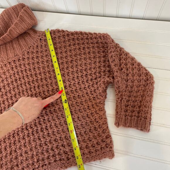Express Brown Long Sleeve Oversized Cowl Neck Knit Pullover Sweater Top Size XS - Picture 4 of 7